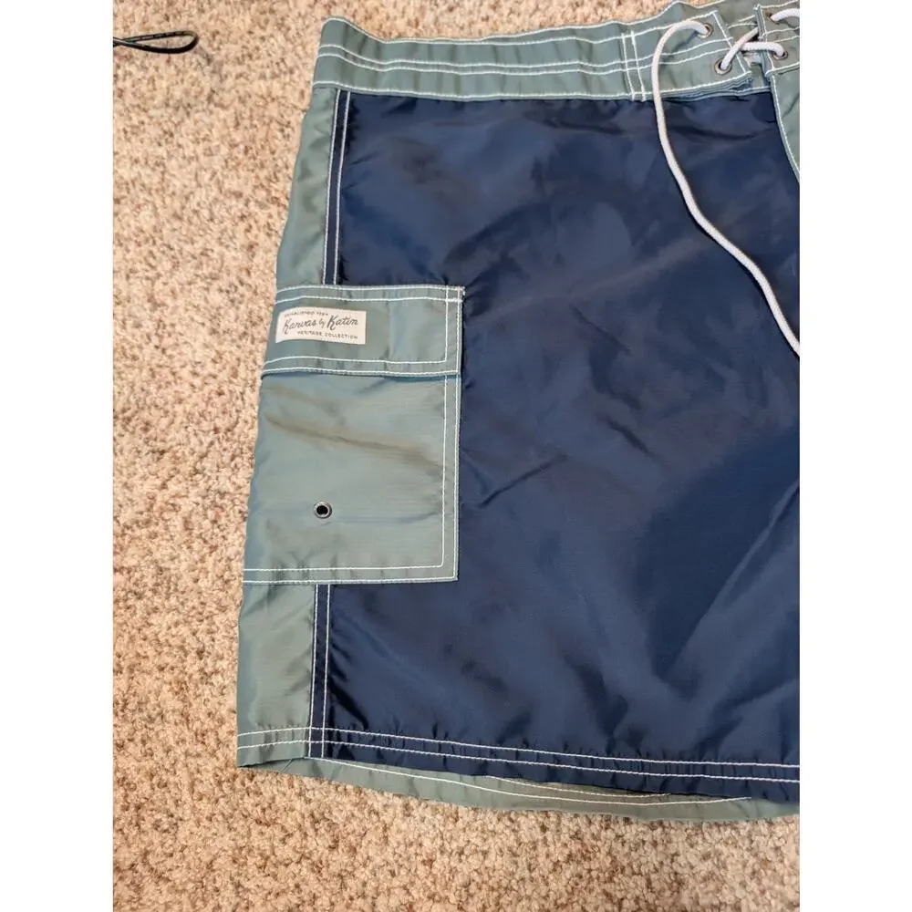 KANVAS BY KATIN men's swim trunks/shorts; size 38; Dogger Board shorts, 2 tone
